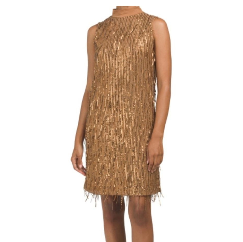 Carla Conti Gold Sequin New Years Dress in S
